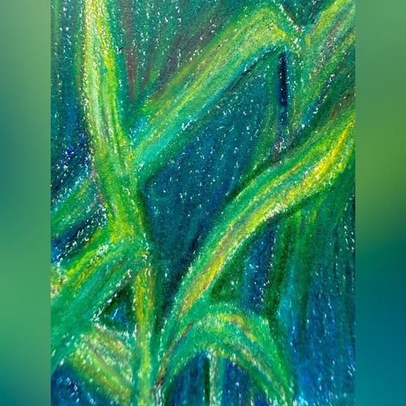 Handmade Art Hand Crafted Artwork Pair Red Flower & Grass Thumbnail Drawing Set - Picture 3 of 5